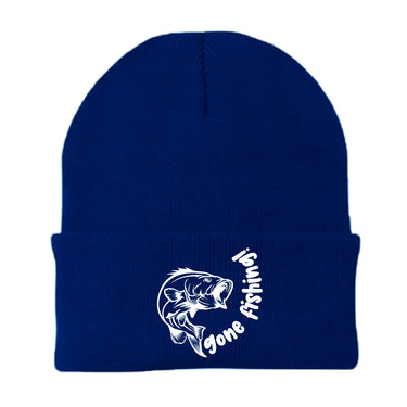 Gone Fishing v1 Embroidered Beanie